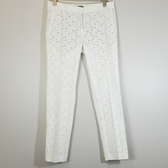 Monocrom Eyelet White Straight Leg Dress Pants - Picture 6 of 13